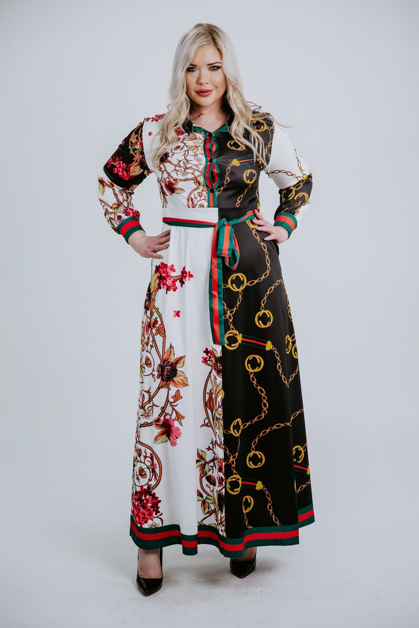 Chain print 2024 maxi dress